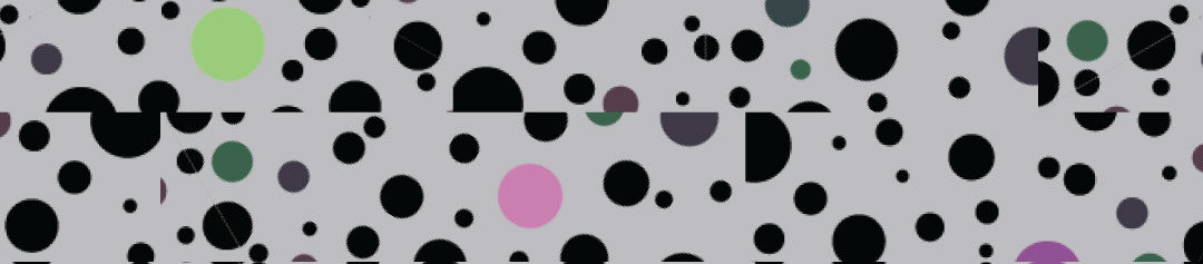 A close-up of tiles with a polka dot design that is not seamless causing broken elements and designs when adjacent